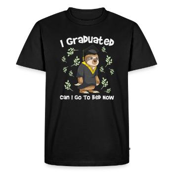 Graduation Quote Sloth Highschool Graduate - Men's Premium Organic T-Shirt - black - Front - Nico (187cm)