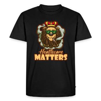 Healthcare Matters Cannabis Lover THC Medical Weed - Men's Premium Organic T-Shirt - black - Front - Nico (187cm)