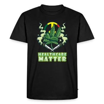 Healthcare Matters Cannabis Lover THC Medical Weed - Men's Premium Organic T-Shirt - black - Front - Nico (187cm)