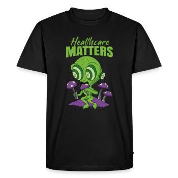 Healthcare Matters Cannabis Lover THC Medical Weed - Men's Premium Organic T-Shirt - black - Front - Nico (187cm)