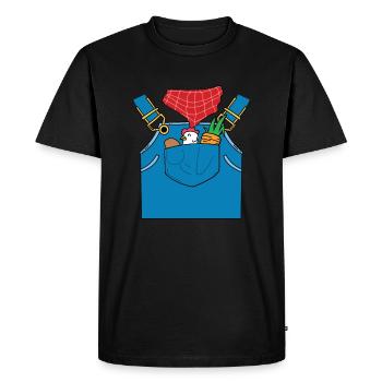 Drôle de costume d’agriculteur - T-shirt Premium bio Homme - noir - Devant - Nico (187cm)