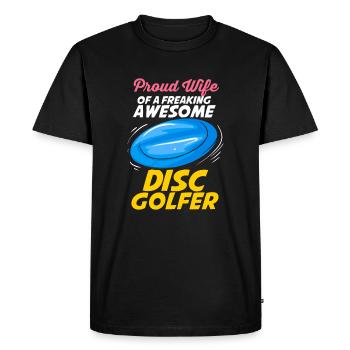 Wife Of A Disc Golfer Disc Golf - Men's Premium Organic T-Shirt - black - Front - Nico (187cm)