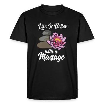 Massage Therapy Life Is Better With A Massage - Men's Premium Organic T-Shirt - black - Front - Nico (187cm)