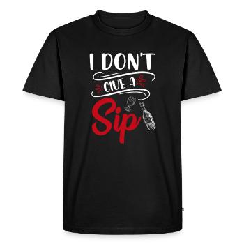 Vin je ne donne pas une gorgée - T-shirt Premium bio Homme - noir - Devant - Nico (187cm)