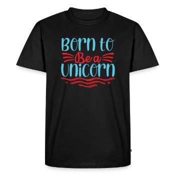 Né pour être une licorne Licorne - T-shirt Premium bio Homme - noir - Devant - Nico (187cm)