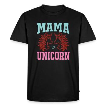 Mama Einhorn Licorne - T-shirt Premium bio Homme - noir - Devant - Nico (187cm)