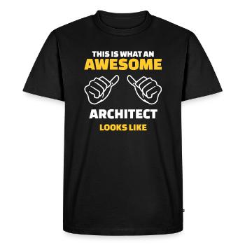 Voici à quoi ressemble un architecte génial - T-shirt Premium bio Homme - noir - Devant - Nico (187cm)