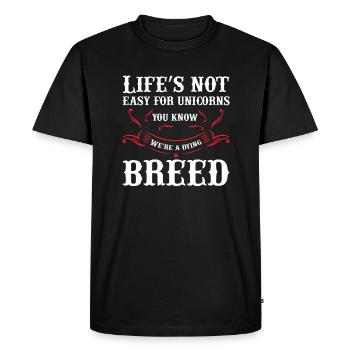Life is not easy for Unicorn Unicorn - Men's Premium Organic T-Shirt - black - Front - Nico (187cm)
