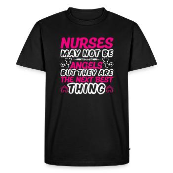 Nurses are not angels - Men's Premium Organic T-Shirt - black - Front - Nico (187cm)
