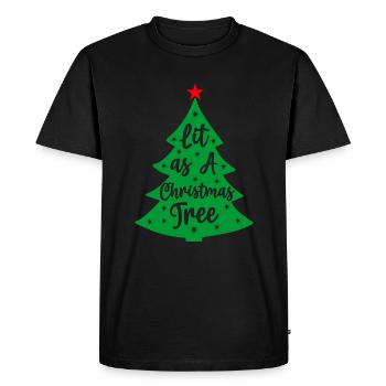 Illuminated like a Christmas tree Norwegian pattern - Men's Premium Organic T-Shirt - black - Front - Nico (187cm)