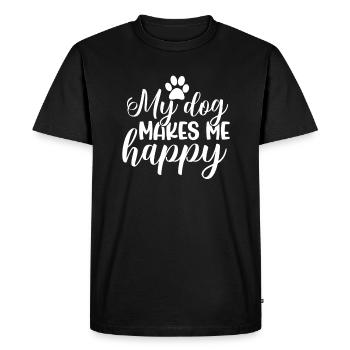 Mon chien me rend heureux - T-shirt Premium bio Homme - noir - Devant - Nico (187cm)