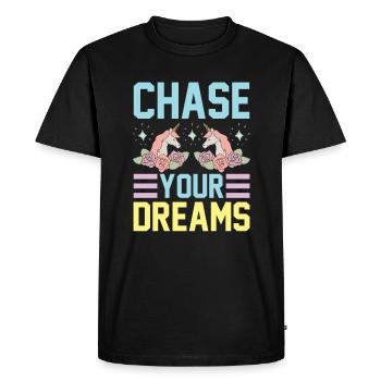 Vivez vos rêves Licorne - T-shirt Premium bio Homme - noir - Devant - Nico (187cm)