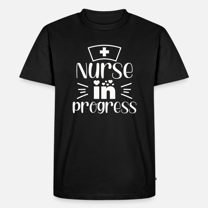 Krankenschwester in Progress - Männer Premium Bio T-Shirt - Schwarz
