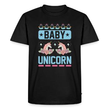 Bébé Einhorn Licorne - T-shirt Premium bio Homme - noir - Devant - Nico (187cm)