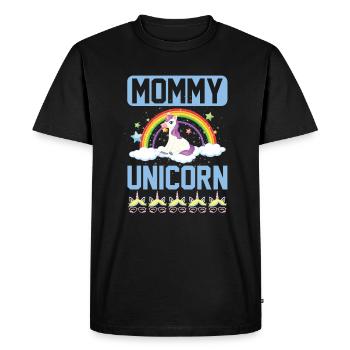 Mama Einhorn Licorne - T-shirt Premium bio Homme - noir - Devant - Nico (187cm)