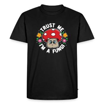 Croyez-moi, je suis un champignon I chasse aux champignons I Morel - T-shirt Premium bio Homme - noir - Devant - Nico (187cm)