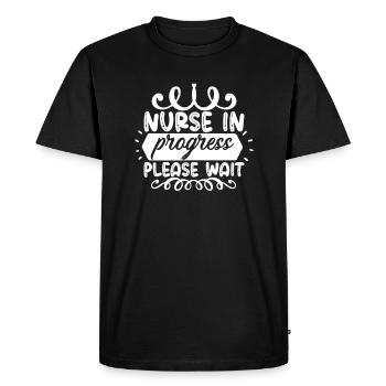 Nurse in training please wait - Men's Premium Organic T-Shirt - black - Front - Nico (187cm)