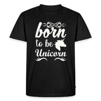 Née licorne pour être licorne - T-shirt Premium bio Homme - noir - Devant - Nico (187cm)