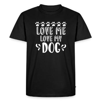 Aime-moi Aime mon chien - T-shirt Premium bio Homme - noir - Devant - Nico (187cm)