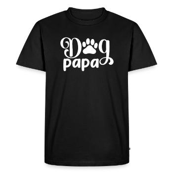 Dog papa - Men's Premium Organic T-Shirt - black - Front - Nico (187cm)