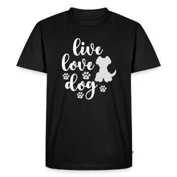 Vie Amour Chiens - T-shirt Premium bio Homme - noir - Devant - Nico (187cm)
