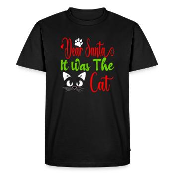 Dear Santa Claus it was the cat - Men's Premium Organic T-Shirt - black - Front - Nico (187cm)