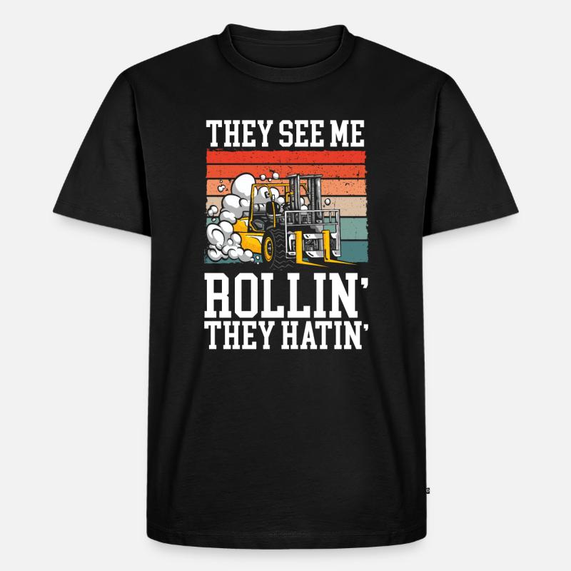 Staplerfahrer Gabelstaplerfahrer Geschenkidee - Männer Premium Bio T-Shirt - Schwarz