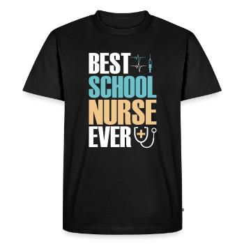 Meilleure infirmière scolaire - T-shirt Premium bio Homme - noir - Devant - Nico (187cm)