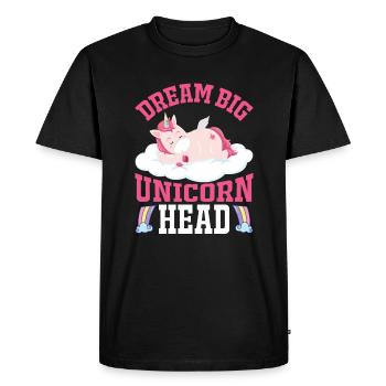 Rêves grande petite licorne licorne - T-shirt Premium bio Homme - noir - Devant - Nico (187cm)