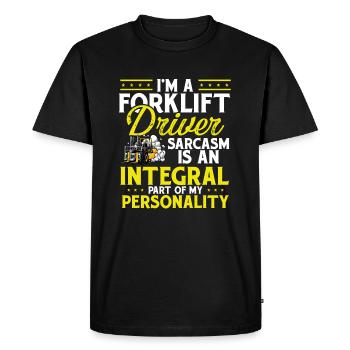 Opérateur de chariot élévateur Je suis conducteur de chariot élévateur - T-shirt Premium bio Homme - noir - Devant - Nico (187cm)