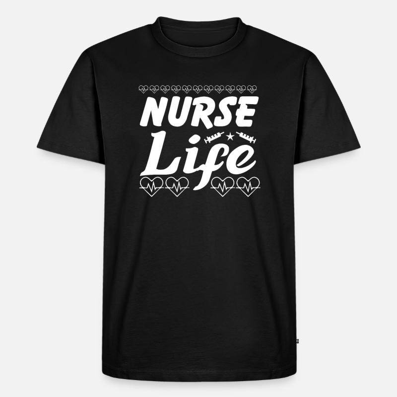 Krankenschwester Leben - Männer Premium Bio T-Shirt - Schwarz