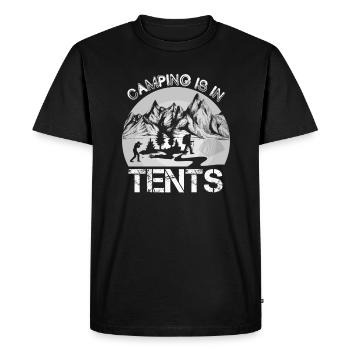 Camping is camping hiking shirt - Men's Premium Organic T-Shirt - black - Front - Nico (187cm)
