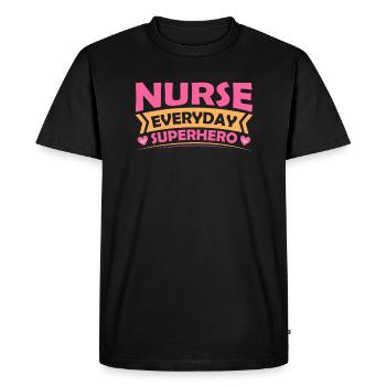 Santé et infirmière - T-shirt Premium bio Homme - noir - Devant - Nico (187cm)