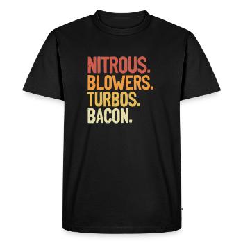 Nitrous Blowers Turbos & Bacon Amateur de viande Bacon - T-shirt Premium bio Homme - noir - Devant - Nico (187cm)