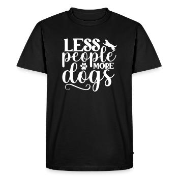Moins de gens plus de chiens - T-shirt Premium bio Homme - noir - Devant - Nico (187cm)