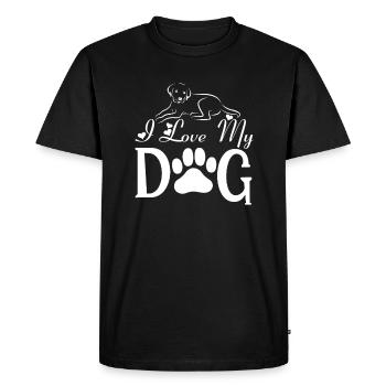 J’aime mon chien - T-shirt Premium bio Homme - noir - Devant - Nico (187cm)
