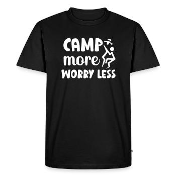 Vacances amoureux de la nature Camping dicton amusant - T-shirt Premium bio Homme - noir - Devant - Nico (187cm)