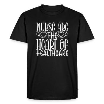 Infirmière au cœur des soins de santé - T-shirt Premium bio Homme - noir - Devant - Nico (187cm)