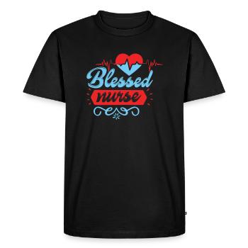 INFIRMIÈRE Infirmière bénie - T-shirt Premium bio Homme - noir - Devant - Nico (187cm)