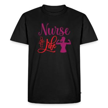 NURSE Nurse - Men's Premium Organic T-Shirt - black - Front - Nico (187cm)