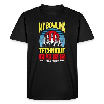 My Bowling Technique Bowling Lover Funny Bowling - Men's Premium Organic T-Shirt - black - Front - Nico (187cm)