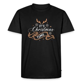 It's Christmas time Norwegian pattern - Men's Premium Organic T-Shirt - black - Front - Nico (187cm)