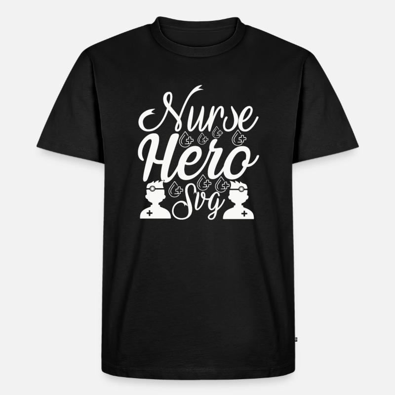 Krankenschwester Held - Männer Premium Bio T-Shirt - Schwarz