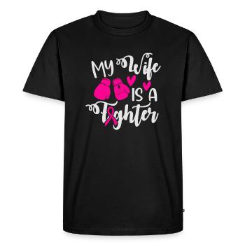 Ma femme est une battante - T-shirt Premium bio Homme - noir - Devant - Nico (187cm)