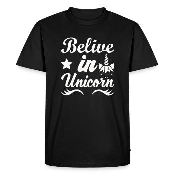 Croyance en les licornes Licorne - T-shirt Premium bio Homme - noir - Devant - Nico (187cm)