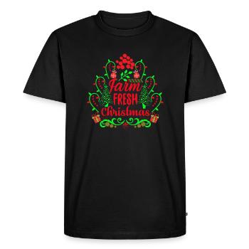 Farm Fresh Weihnachten Ugly Christmas Sweater - Men's Premium Organic T-Shirt - black - Front - Nico (187cm)