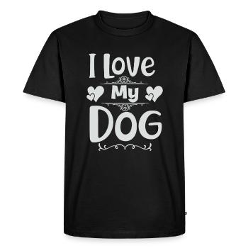 J’aime mon chien - T-shirt Premium bio Homme - noir - Devant - Nico (187cm)