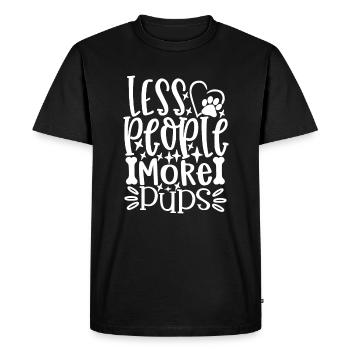 Moins de gens plus de chiots - T-shirt Premium bio Homme - noir - Devant - Nico (187cm)