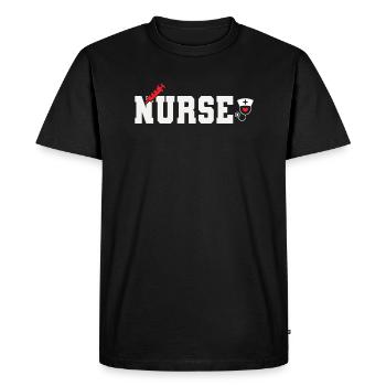 Nurse - Men's Premium Organic T-Shirt - black - Front - Nico (187cm)