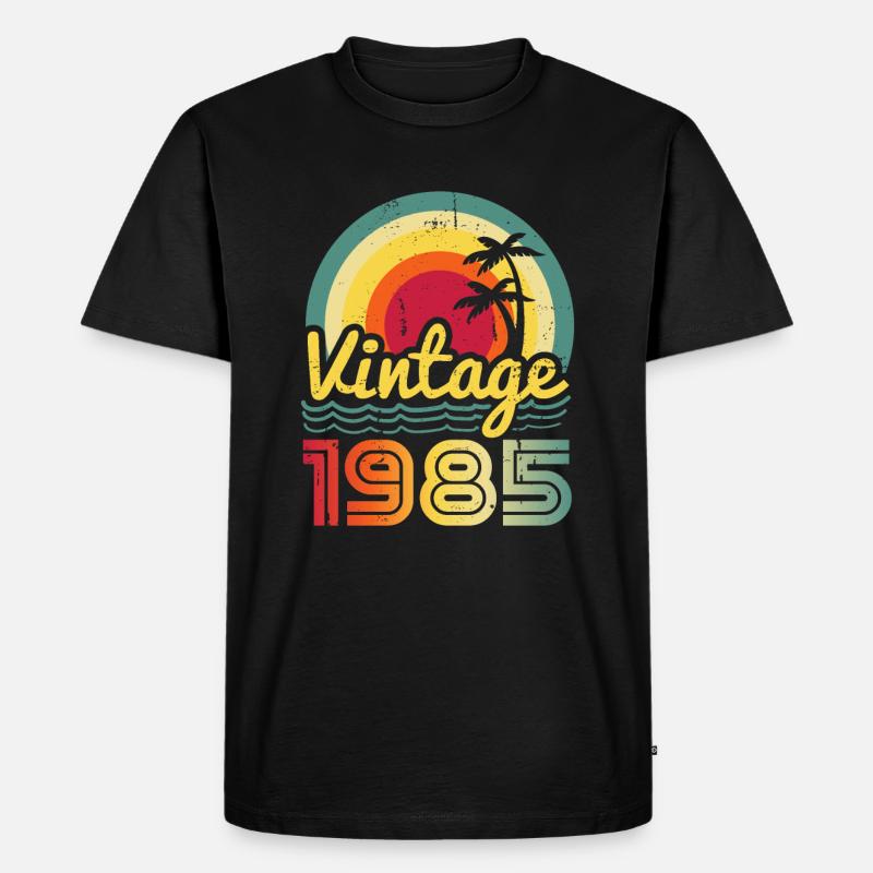 1985 - Männer Premium Bio T-Shirt - Schwarz